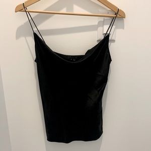 Theory black silk tank p/xs